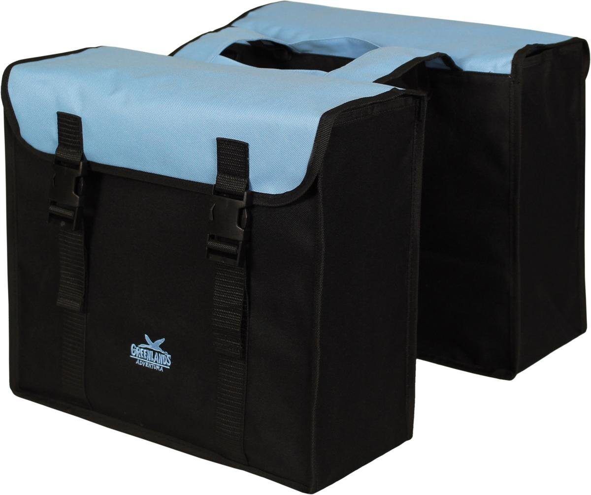 Fahrradtasche "Greenlands Doppel Fahrradtasche", blau, GREENLANDS BICYCLE BAGS, Taschen, B/H/T: 40cm x 14cm x 40cm, Polyester, B:40cm H:14cm T:40cm