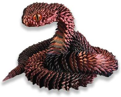 Useful Little Things 3D Printed Snake Movable Joint Simulation Figurine Creative Desktop Ornament New Year Gift And Fidget Craft Toy 02 11.8 In
