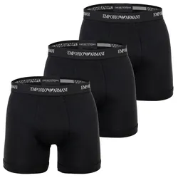 EMPORIO ARMANI Herren Boxershorts, 3er Pack - CORE LOGOBAND, Boxer, Stretch Cotton Schwarz / M