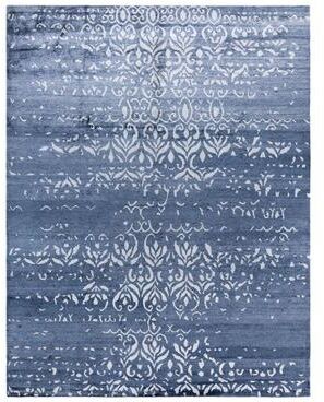 Overton "Modern One-of-a-Kind Hand-Knotted Area Rug, Blue - 8' 1"" x 10' 3"""
