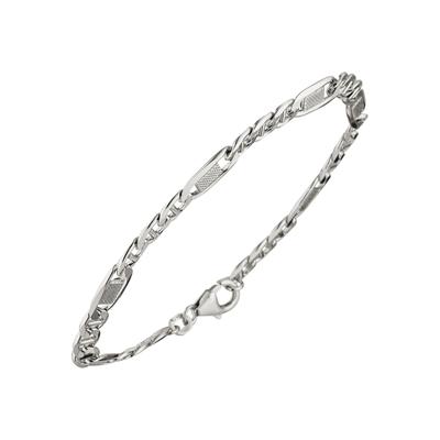 Silberarmband JOBO, silber (silber 925), Armbänder, Damen, 19cm, Silber 925 (Sterlingsilber), Silberarmband, Panzer-Steg-Armband 925 Silber 19 cm