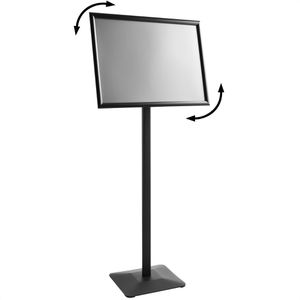 Böttcher-AG Infoständer Flex aus Aluminium, schwarz, A2, 110 cm Höhe, Hoch- oder Querformat