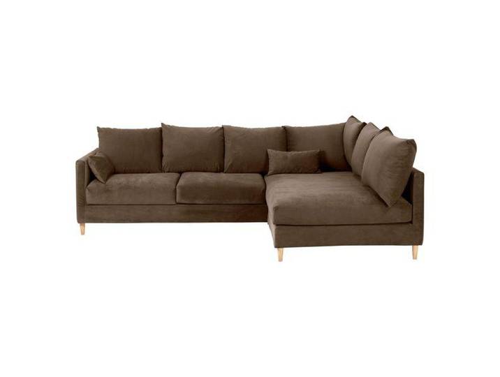 Canapé d'angle velours taupe - Angle droite