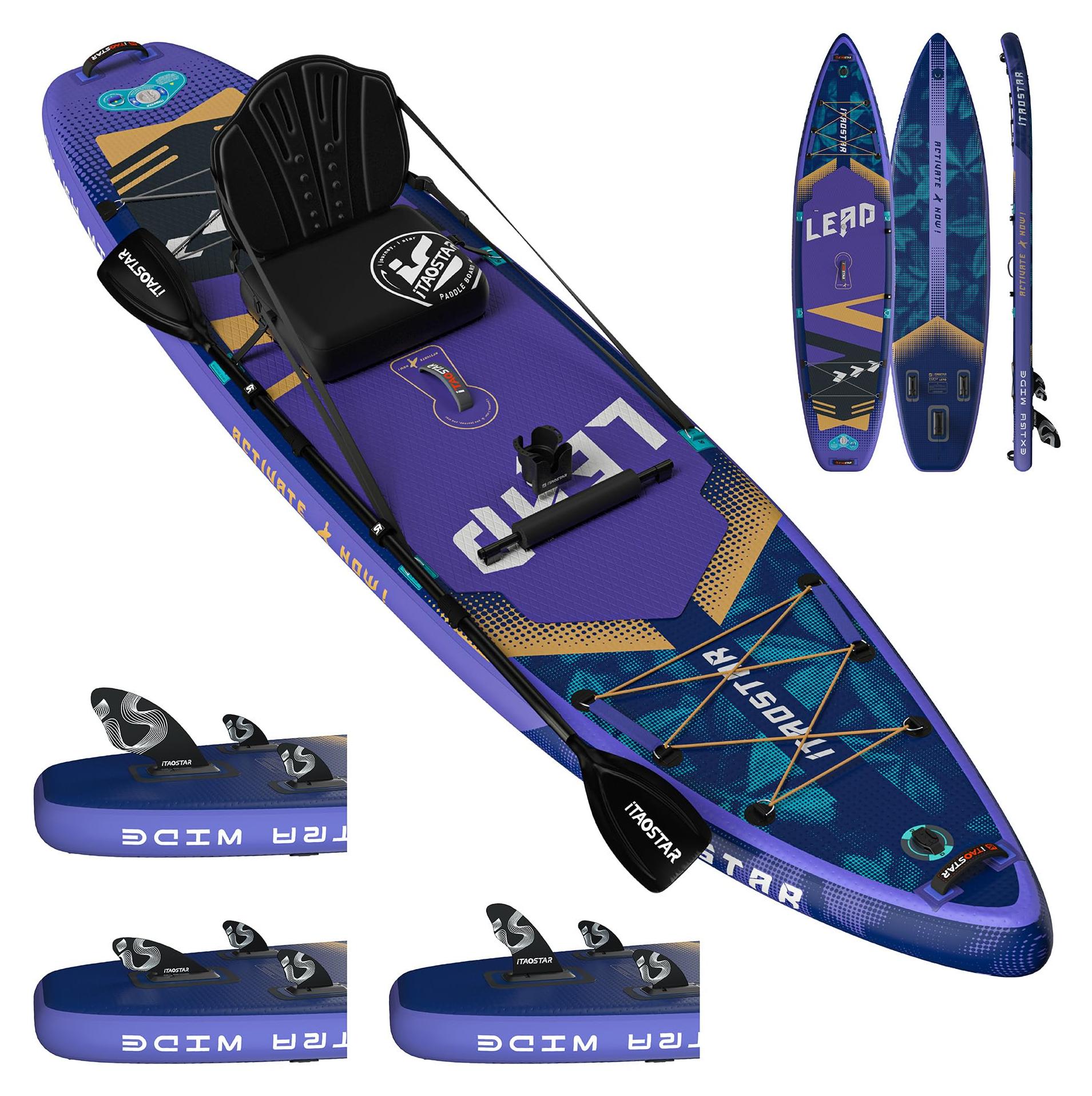 Aufblasbares SUP-Board, 366 cm x 79 cm - Ultrastabiles Paddleboard - Gewicht: 10 kg