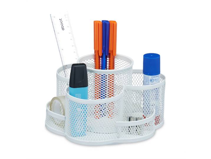 Drehbarer Stiftehalter mit 7 Fächern Weiss