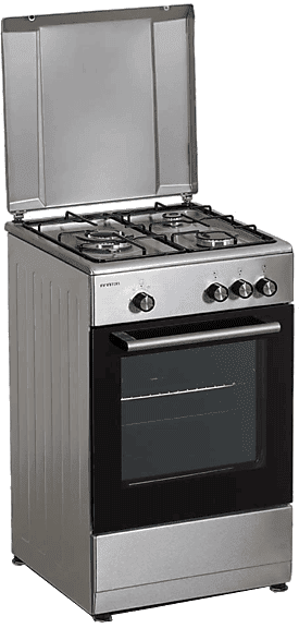 Cocina a gas - Infiniton CC57TAC, Gas Butano, 43 l, 3 Zonas, Libre Instalación, Grill, Horno de gas, Inox