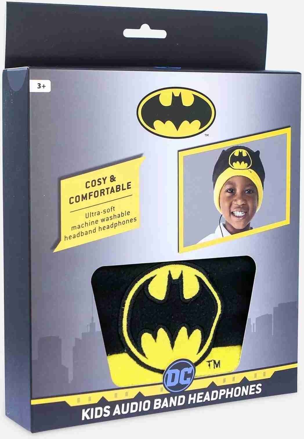 Otl Batman Kid's Fleece Audio Band Washable Wired Headphones