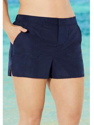 Plus Size Women's Cargo Swim Short by Swimsuits For All in Navy (Size 26)