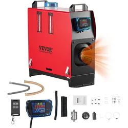 VEVOR Diesel-Luftheizung Standheizung 8 kW DC 12-24 V, schnell aufheizende Lufterhitzer mit Fernbedienung & blauem LCD-Schalter & Vorheizfunktion, geräuscharm