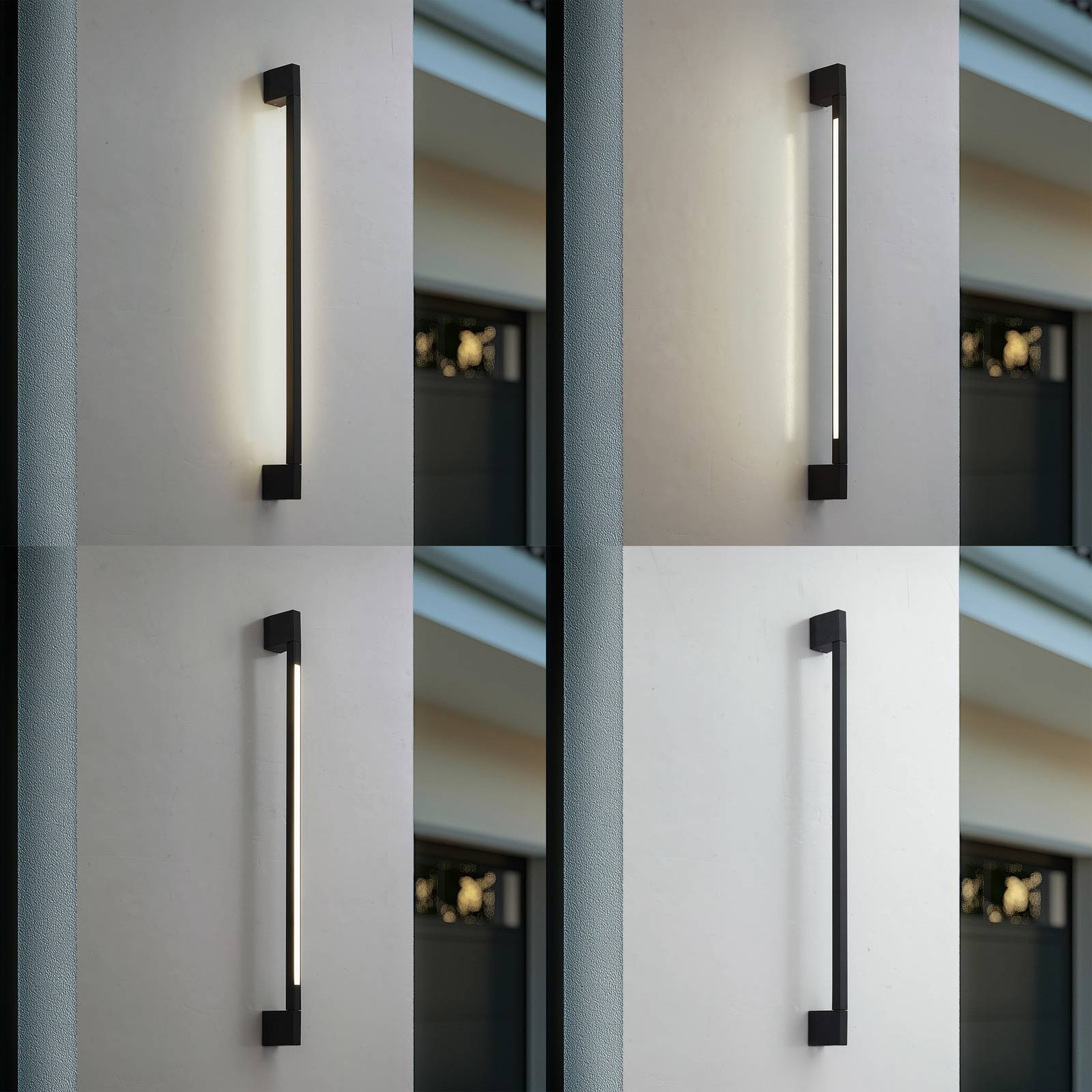 LED Outdoor Wall Light Neano Lindby, Black, Aluminium, Modern, Outdoor Wall Light