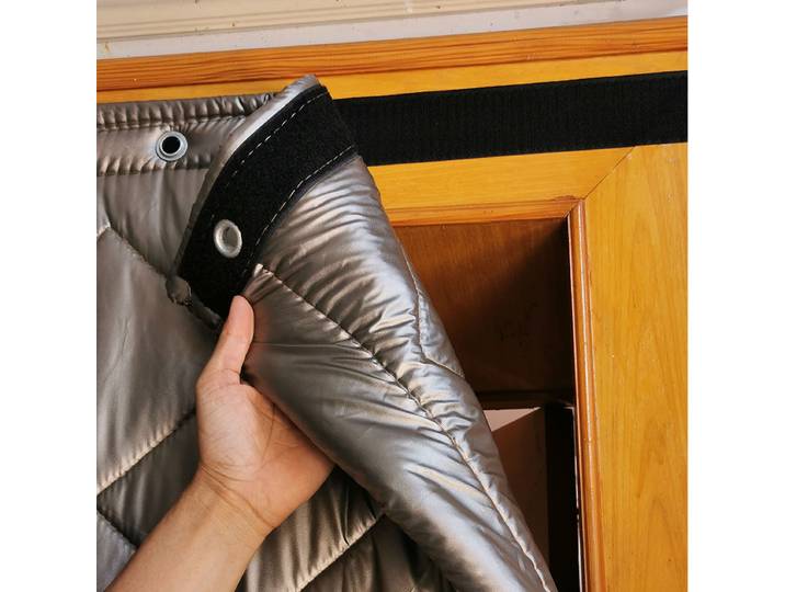 Rideau de porte en cuir PU et coton, épais, conservation de la chaleur, isolation phonique, coupe-vent, pour porte d'hiver