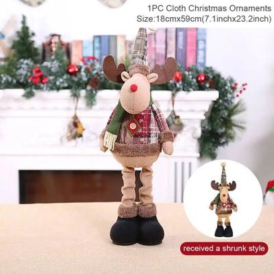 Inspired Living Festive Telescopic Christmas Doll Plush Decoration Adjustable Santa Snowman Reindeer Holiday Decor 3