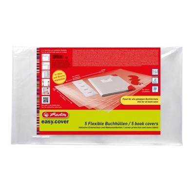Herlitz Buchhüllen mit Namensetiketten 5er Set