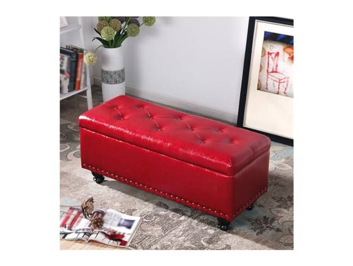 Zf9tBw5sH Bettbank Multifunktionaler Langer Schuhwechselhocker, Tür- und Haushalts-Sofahocker Sitzbank(Dark red,100)