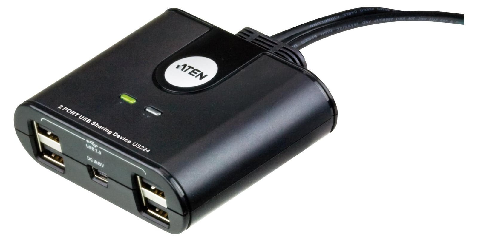 ATEN US224 USB 2.0 dataswitch voor 4 USB-apparaten en 2 computers