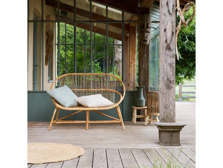Outdoor Rattanbank Sofa aus Rattan exotischer Stil Tikamoon - Natur
