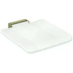 HEWI Mobiler Klappsitz System 900, Edelstahl PVD, Kunststoff Sitzfläche weiß