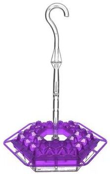 Uplift Essentials Hexagonal Hanging Bird Feeder With Hook For Garden purple