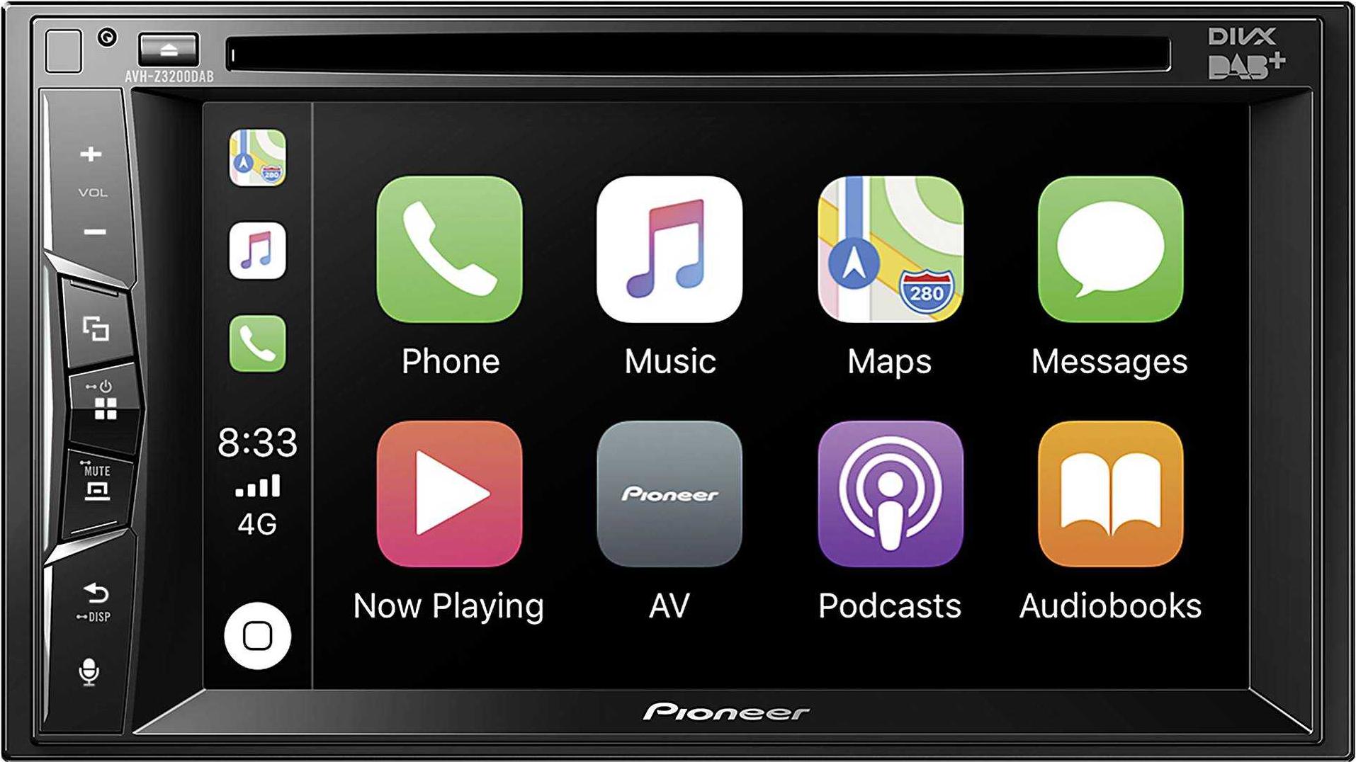 Pioneer AVH-Z3200DAB, Schwarz, 2 DIN, 50 W, CD, DVD, AAC, MP3, WAV, WMA, FLV, H.264, MKV, MPEG4