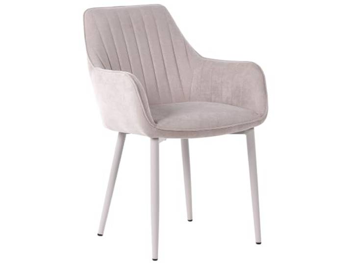Beliani Esszimmerstuhl 2er Set Stoff beige mit Metallgestell Retro Wellston
