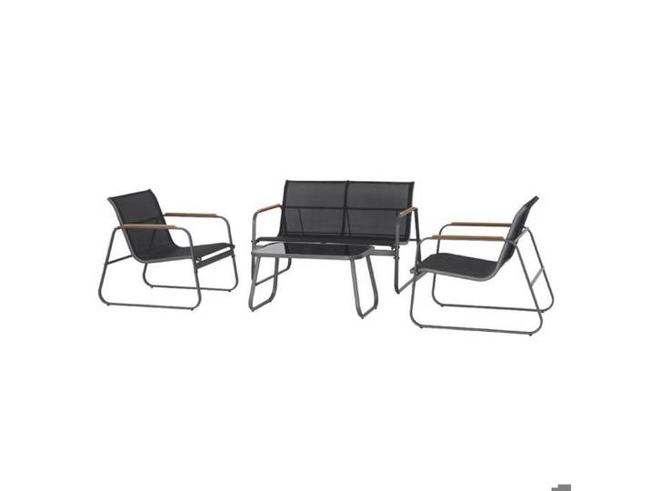 Petit salon de jardin gris Zohra