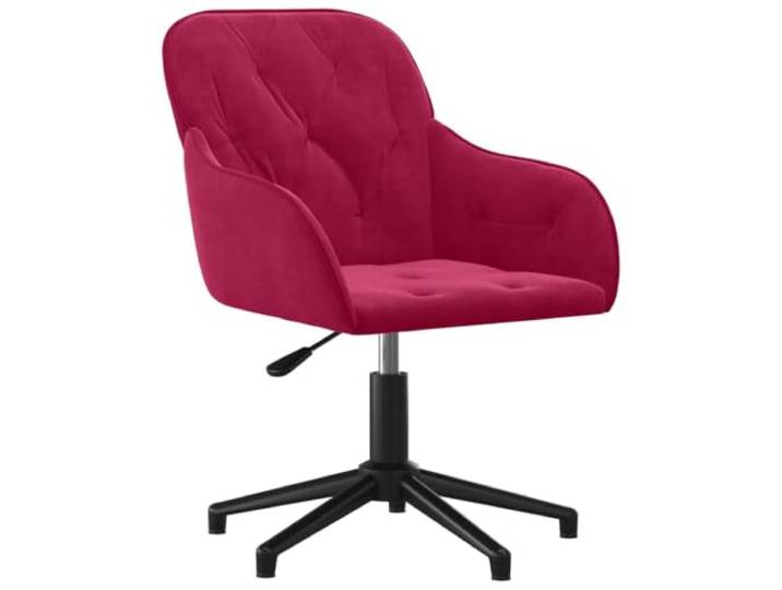 Favemtsl Bürostuhl Samt Höhenverstellbar Drehstuhl Weinrot Metall Eleganter Drehsessel aus Samt in Weinrot für Home Office und Arbeitszimmer mit stabilem Metallgestell.