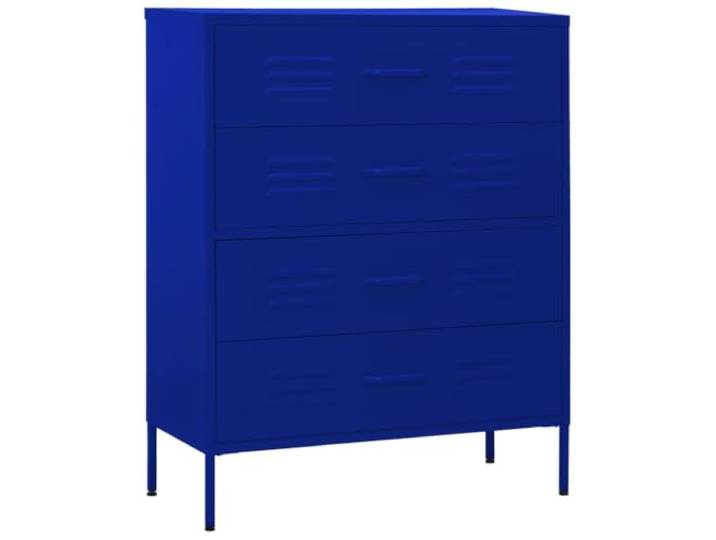 HBBMGYD Kommode, Marineblau, 80 x 35 x 101,5 cm, Stahl Stahlkonstruktion, verstellbare Ebenen, Schubladen mit vollständiger Verlängerung, Kugelführungen, praktisches Design