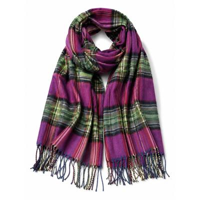 Wollschal "Scotland", Damen, pink, Polyacryl, COLLEZIONE ALESSANDRO, gestreift, Basic, Modetücher, mit Karomuster, Made in Italy
