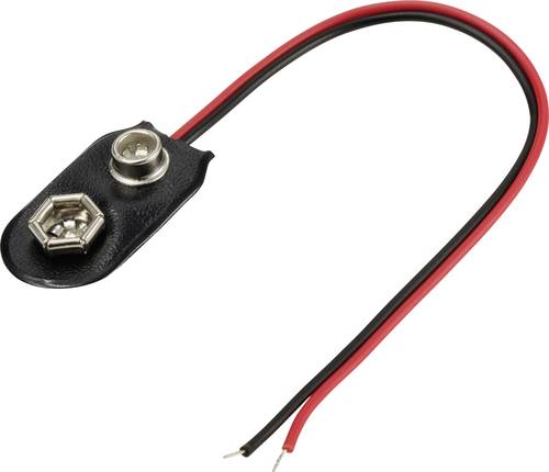 TRU COMPONENTS TC-13220476 Batterieclip 1x 9V Block Druckknopfanschluss (L x B) 28mm x 15mm