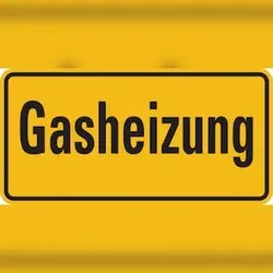 Hinweisschild, Gasheizung, 100x200mm, Folie selbstklebend - 200x100 mm Folie selbstklebend