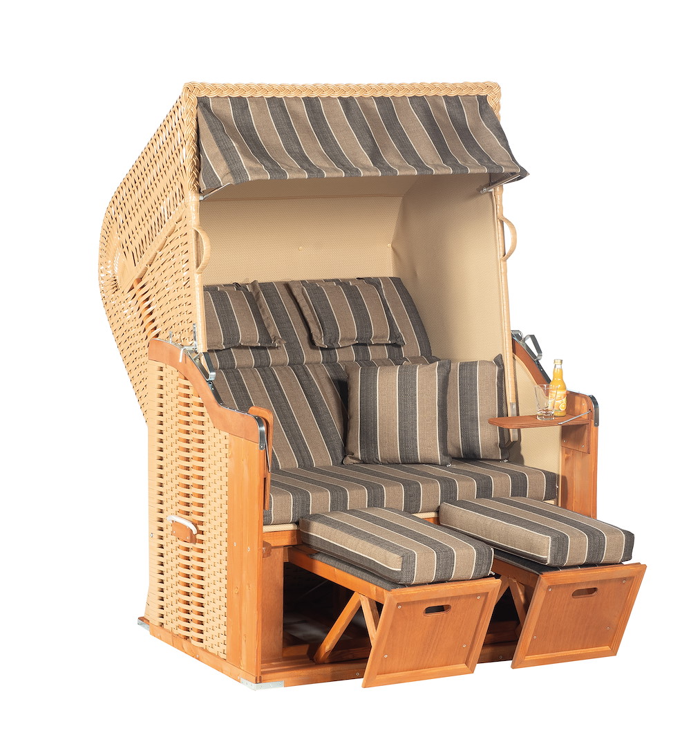 MUESING Strandkorb Rustikal 255 Plus 2-Sitzer KS-beige Stoff 1167 16976972