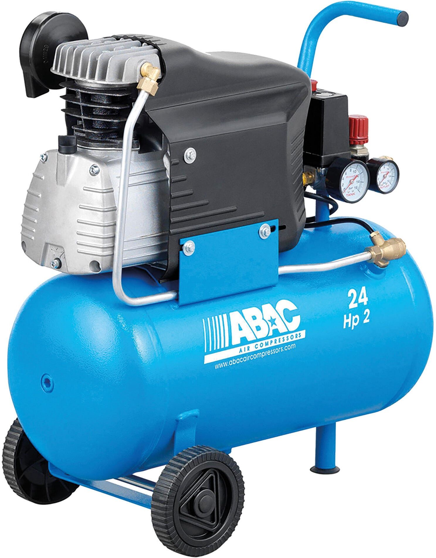 Abac COMPRESSORE 24 l  2hp POLE POSITION L20 1500 W PRESSIONE 10 bar ARIA ASPIRATA 220 l/min