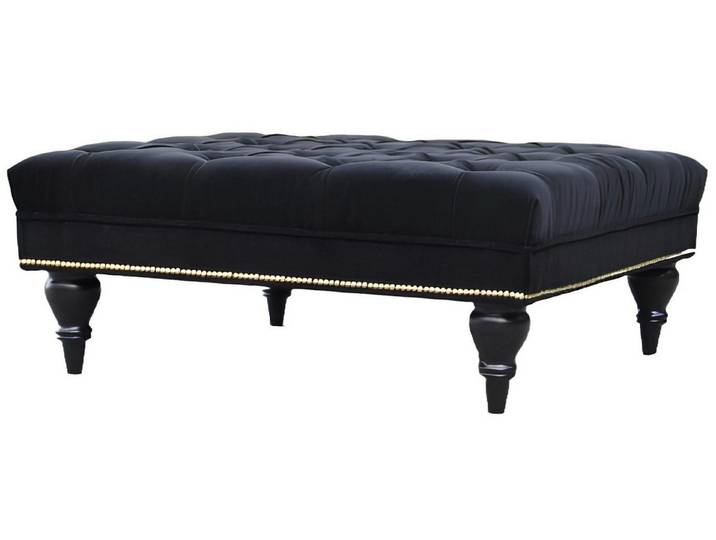 JVmoebel Polsterhocker Chesterfield Hocker in Schwarz mit hochwertigem Stoffbezug (Hocker 4062292113536), Made in Europa
