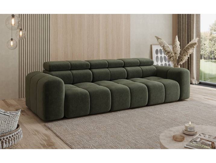 Designer Sofa 3 Sitzer Mia in Chenille - Grün - Chenille - Luxusbetten24