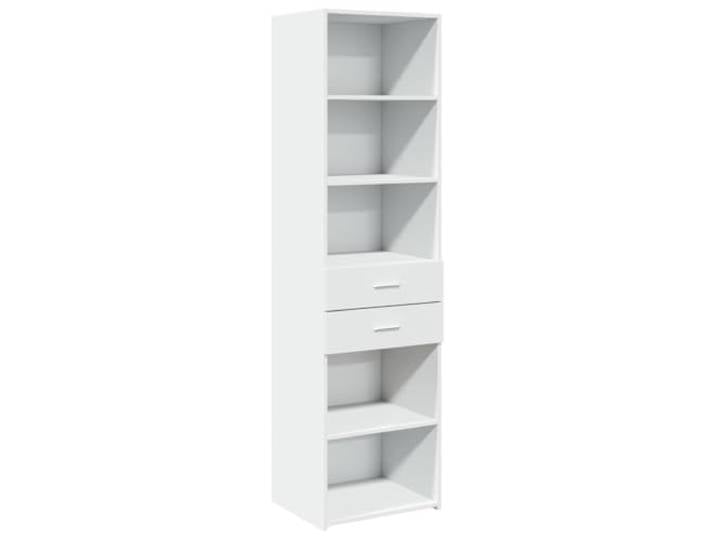KGHFDVB Highboard Weiß 50x42,5x185 cm Holzwerkstoff Mit Türen, Viel Stauraum, Feuchtigkeitsbeständig, Pflegeleicht, Modernes Design