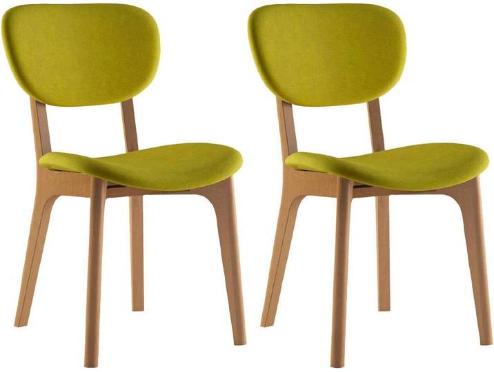 Stuhl HOME AFFAIRE COZY Made in Italy , grün (grün, buche, grün), B:50cm H:88cm T:62cm, Polyester, Stühle, Stuhl, Gestell in Buche, Kirsch- oder Nussbaum, Massivholz, Design Stuhl