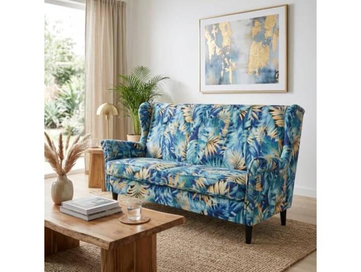 Family Meble Schlafsofa Ari Spring – niebieski