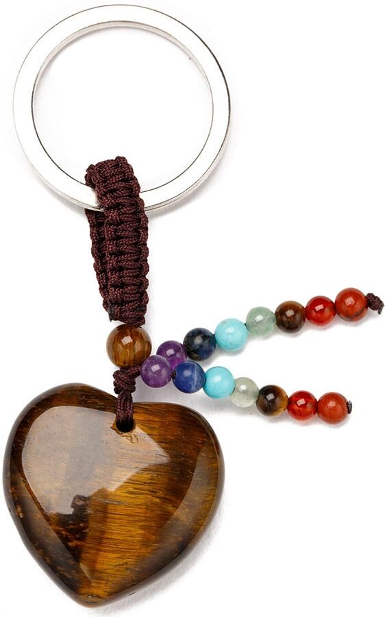 Schlüsselanhänger FIRETTI "Schmuck Geschenk Herz", Damen, braun, Edelstahl, Textil, Basic, Schlüsselanhänger Schlüsselanhänger, mit Edelsteinen