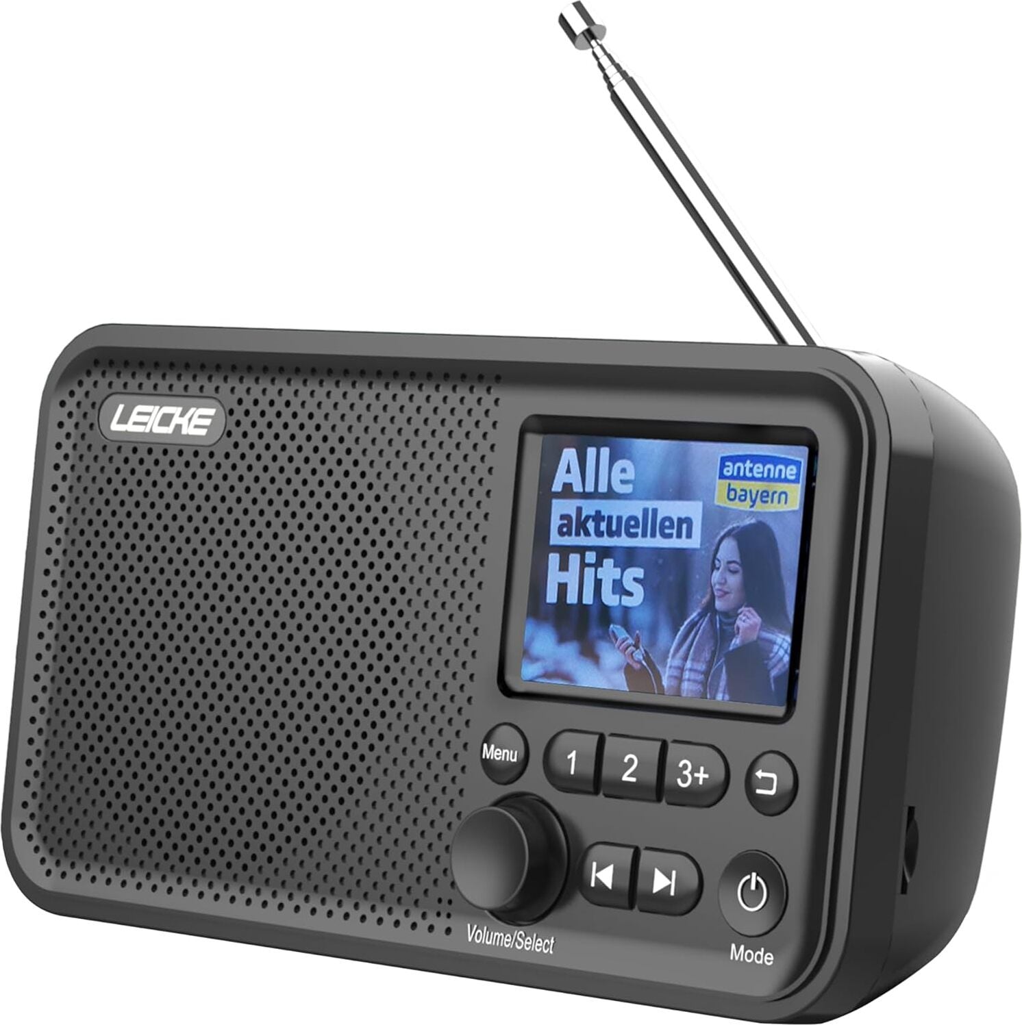 LEICKE draagbare DAB+ radio met Bluetooth 5.0 en 2,4 inch kleuren display