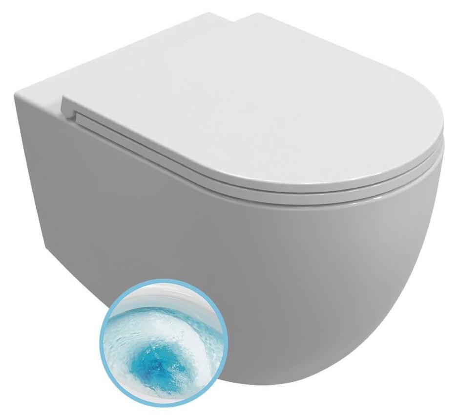 Isvea INFINITY hangtoilet met Vortex Rimless technologie, wit, 36,5 x 53 cm