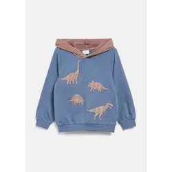 s.Oliver Sweatshirt mit Kapuze Dinos, blau, 92
