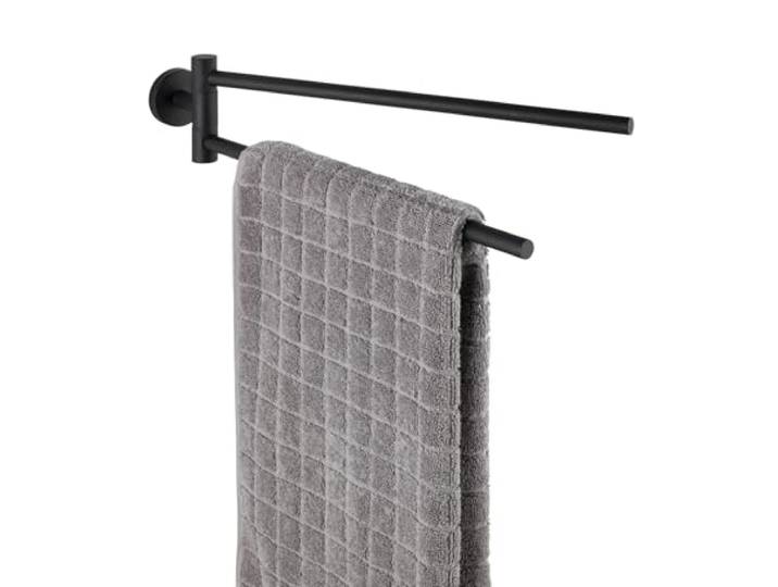 WENKO Porte-Serviettes Bosio Black Matt avec 2 Bras matériel de vissage pour Le Montage Mural Inclus Mat