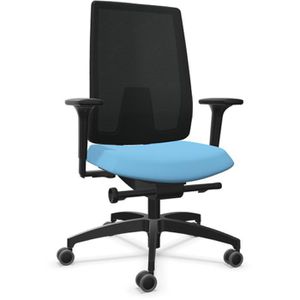 Dauphin Bürostuhl Indeed mesh, ID 7056, wasserblau / schwarz, Stoff / Netz, bis 150 kg