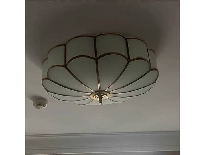 Plafonnier LED minimaliste de style américain tout en cuivre 2026 pour bureau moderne ; Lampe de salle à manger ronde de style européen