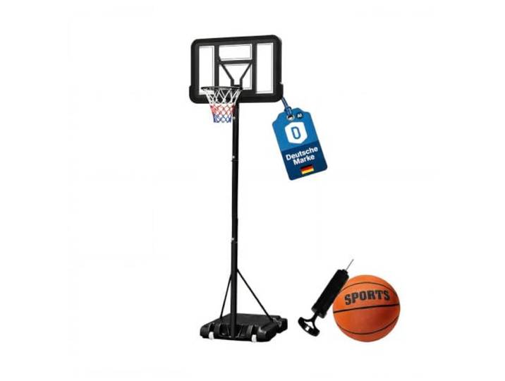 Dönges Basketballkorb höhenverstellbar 1,50-3,05m - Komplett-Set mit Ball & Pumpe - Outdoor & Indoor - Robuste wetterfeste Konstruktion - Für Kinder & Erwachsene