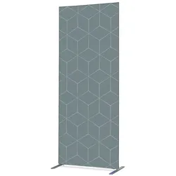 SHOWDOWN Displays Showdown Textil Raumteiler Deko - 100-200 Hexagon - Grau - Aluminiumrahmen - Schwarz