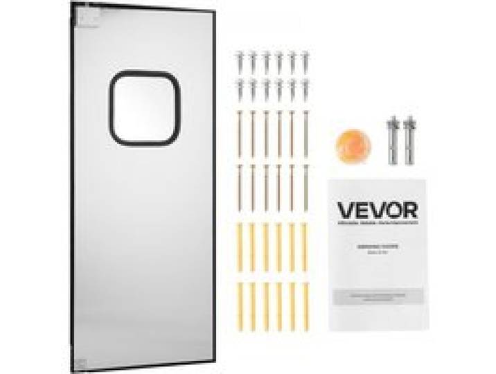 VEVOR Schwingtür 917 x 78 x 2133 mm, Einzelpaneel, passend für Türöffnungen von 91 x 213 cm, gewerbliche Türen aus Edelstahl mit Beschlägen & Zubehör, ideal für den privaten Gebrauch