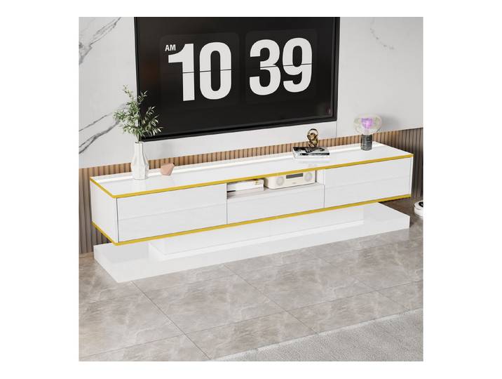 Odikalo TV-Schrank TV-Bank Fernsehschrank Medienschrank Schubladen Fach 180x38x45cm