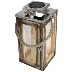 Lumisky Oaky Holz-Solarlaterne H28CM Holz holzfarben