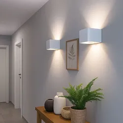 LED Wandleuchte Bewegungsmelder Wandlampe Akku Wohnzimmer Flurleuchte Up & Down, verstellbarer Lichtkegel, weiß, 1W 55Lm warmweiß, LxBxH 10,2x10,2x8 cm, 2er Set